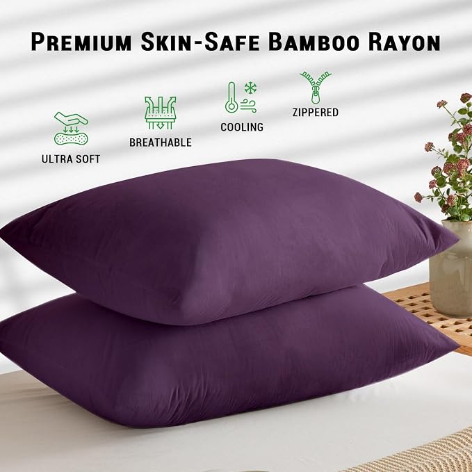 Gogreen Bamboo Rayon Waterproof Pillow Protector, Breathable Pillow Cover - Image 2