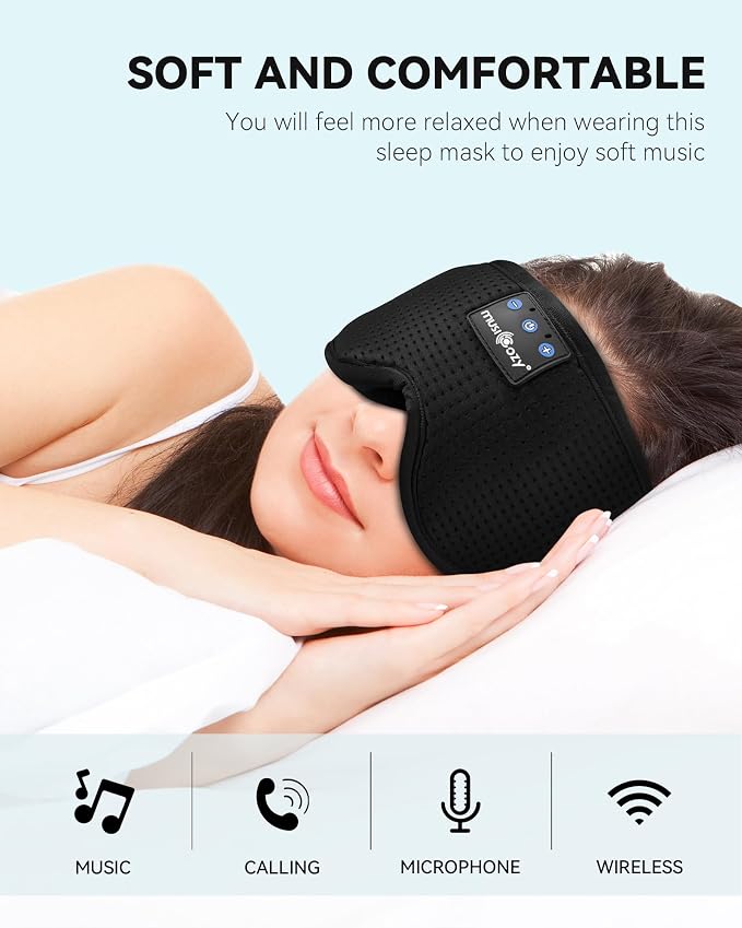 MUSICOZY Sleep Headphones Masks, Headphones Masks - Image 2