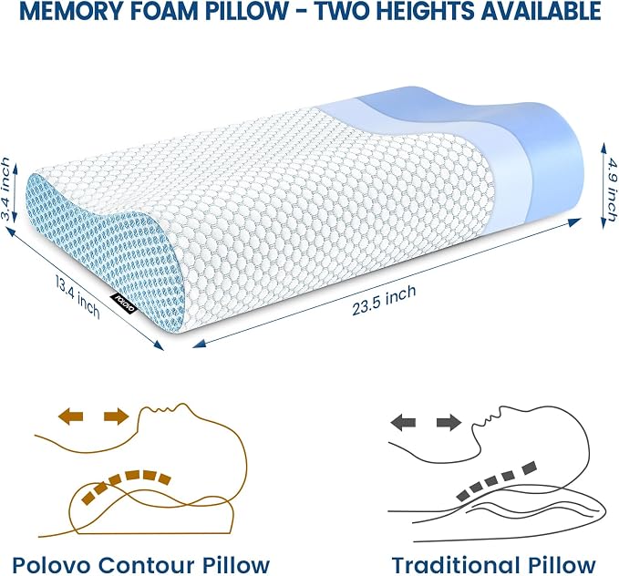 Neck Pillow Contour Memory Foam Pillows - Image 2