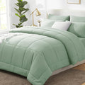 CozyLux Full Size Comforter Sets Sage Green, 7 Pieces Bed in a Bag, All Season by CozyLux