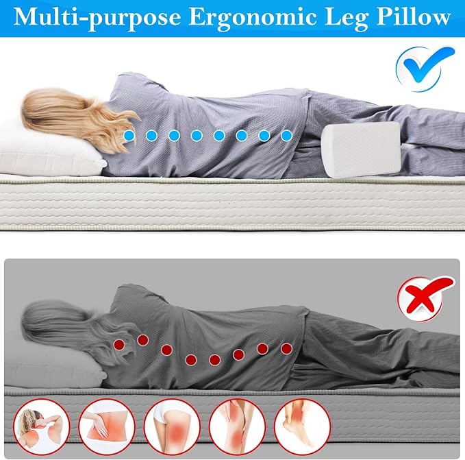 BlissTrends Memory Foam Knee Pillow, Knee Pillow - Image 4