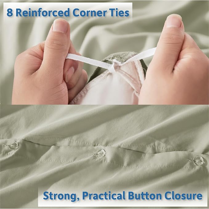Nestl Light Sage California King Duvet Cover Sets - Image 4