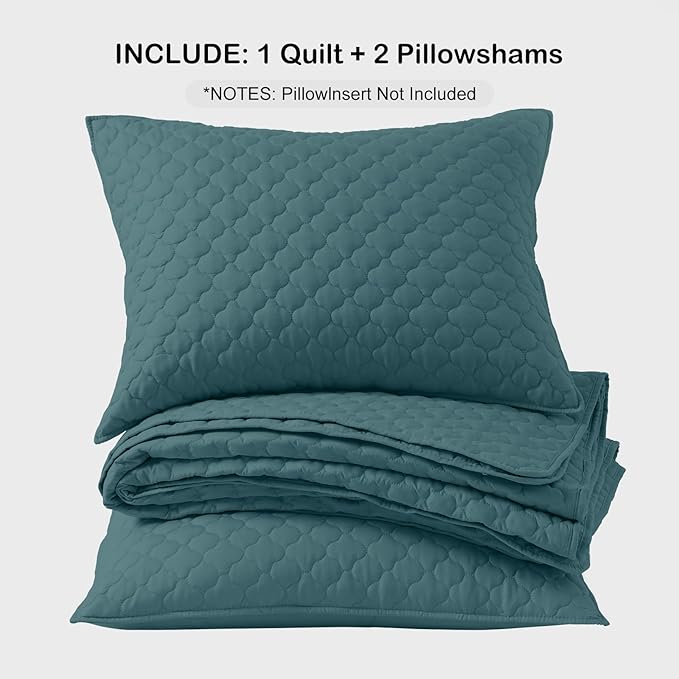 HORIMOTE HOME Quilt King Size Teal Blue, Lightweight Quilt - Image 7