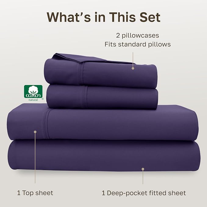 California Design Den Soft Full Size Cotton Sheet Sets, 400 TC Good - Image 4