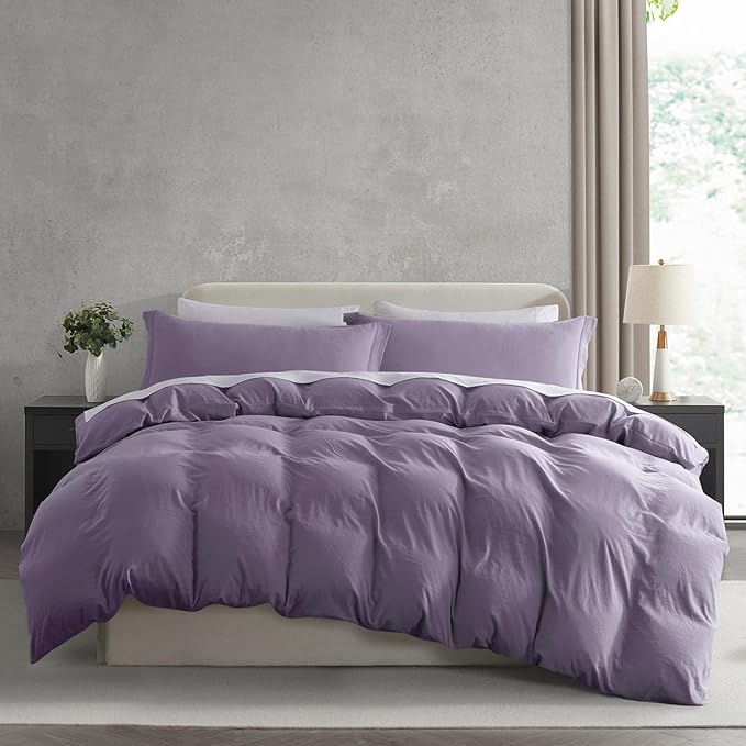Nestl Grayish Purple California King Duvet Cover Sets by Nestl