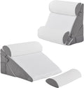 Bedluxe Adjustable 4pcs Bed Wedge Pillow Set, Memory Foam Wedge Pillows Post by Bedluxe