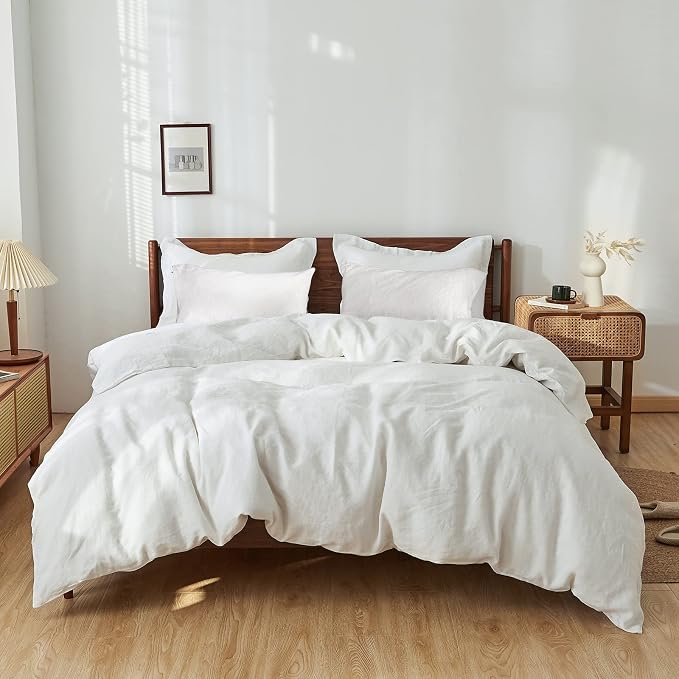 Simple&Opulence 100% Washed Linen Duvet Cover Set 5pcs Basic Style Natural by SimpleOpulence