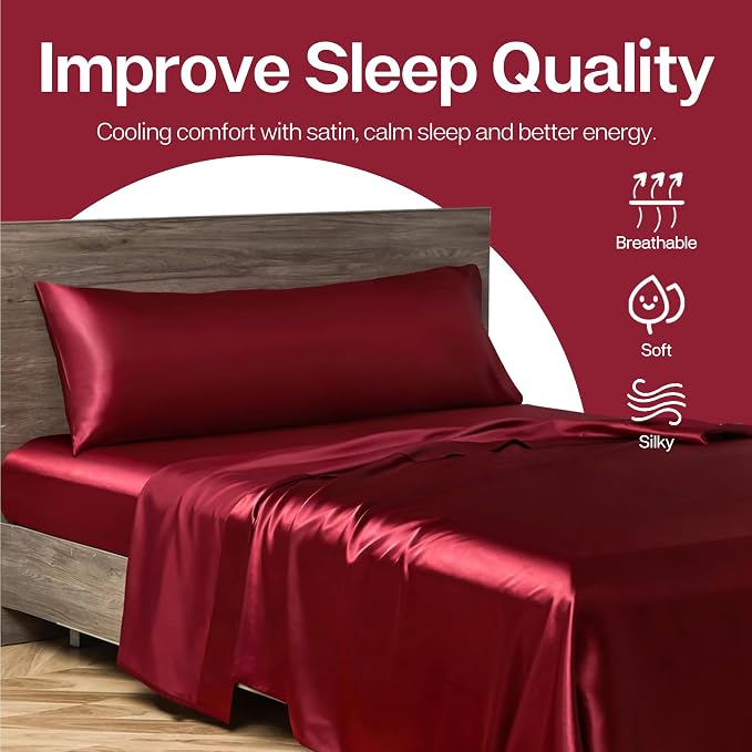 MR&HM Satin Body Pillow Cover, Soft and Breathable Body Pillow Case - Image 6