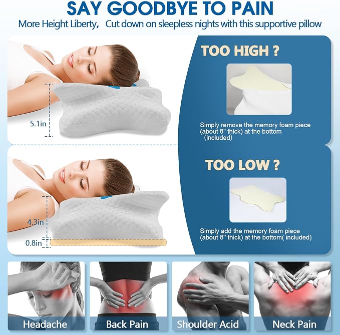 CHxxy Memory Foam Pillows, Cervical Pillow - Image 2