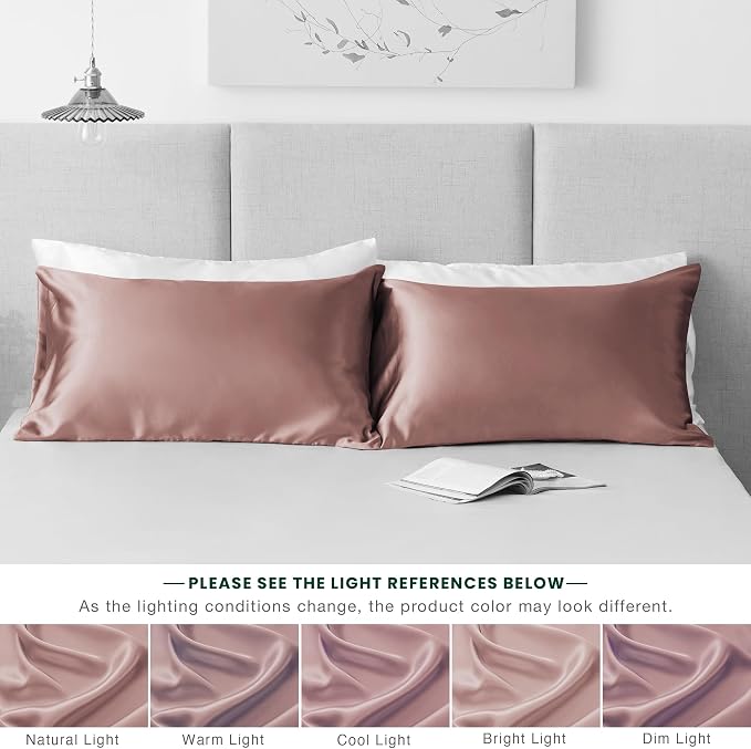 Love's cabin Satin Pillowcase Set of 2 Queen Size 20x30, Cooling Pillow Covers - Image 5