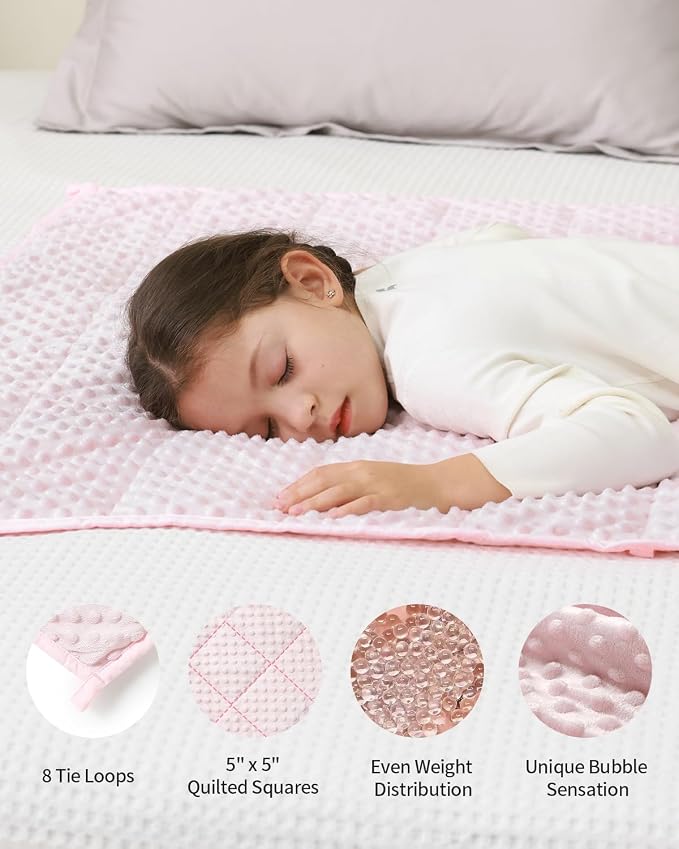 Mr. Sandman Weighted Blanket 5LBS 36 x 48 Inches, Minky Dots Heavy Blanket - Image 4