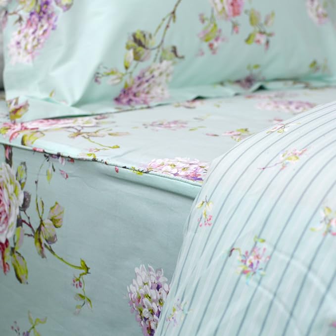 FADFAY Girls Bedding Floral Duvet Cover Set Twin Size Hydrangea Flower 100% - Image 4
