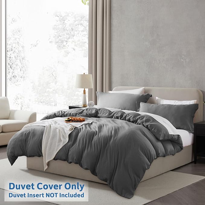 Nestl Grey Duvet Cover King Size - Image 2
