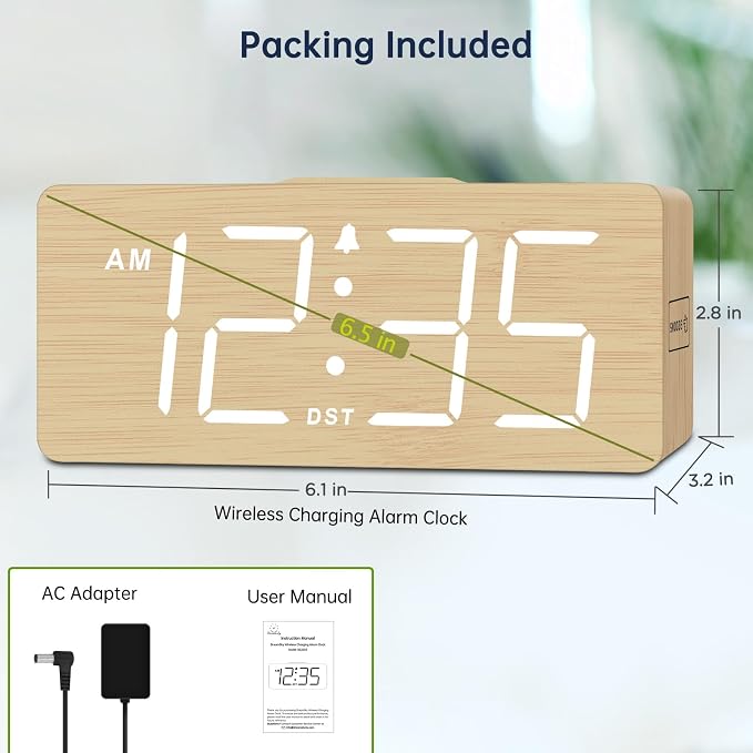 DreamSky Wooden Digital Alarm Clock - Image 7