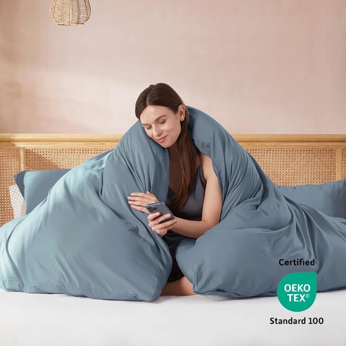 Nestl Stone Blue Duvet Cover King Size - Image 3