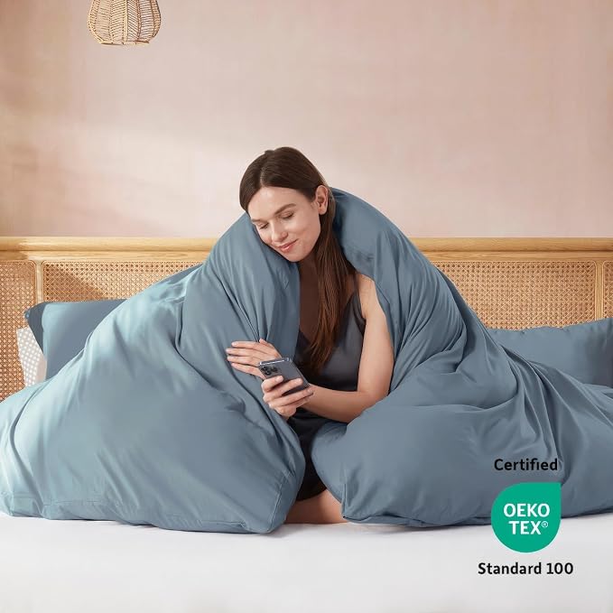 Nestl Stone Blue Duvet Cover Queen Size - Image 3