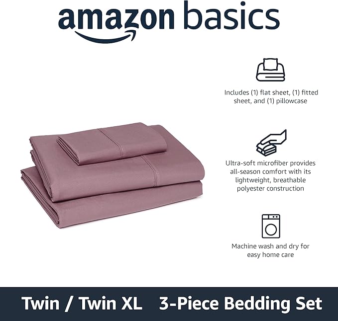 Amazon Basics Lightweight Super Soft Breathable Wrinkle-Free Microfiber 3-Piece - Image 2