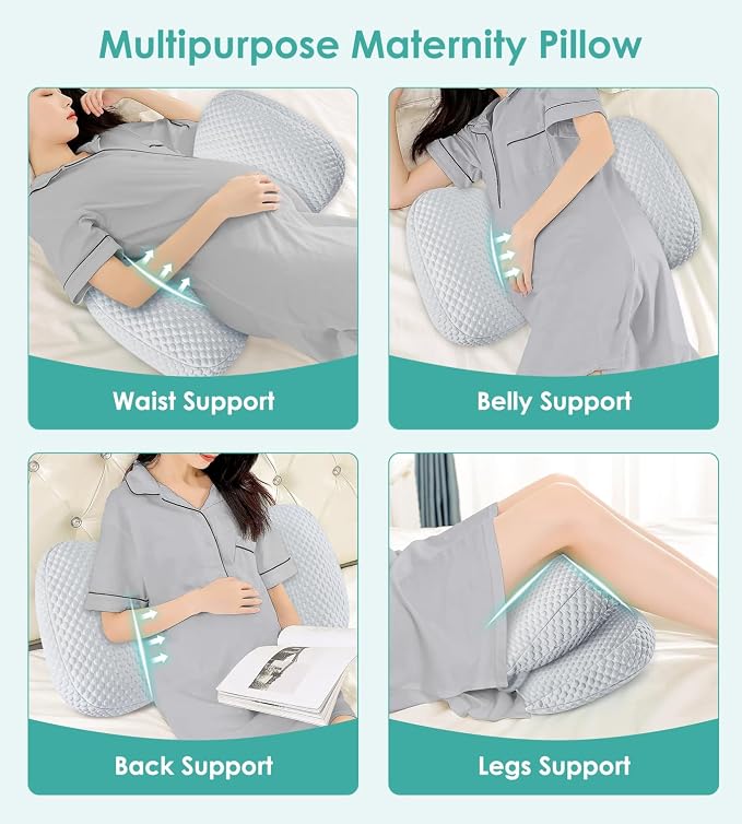 Pregnancy Pillow Cooling for Sleeping, Detachable and Adjustable Double-Sided - Image 4