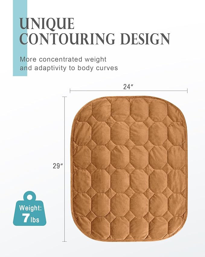 Cottonblue Weighted Lap Blanket Pad 7 lbs 29" x 24", Cozy Luxury Crystal Velvet - Image 3