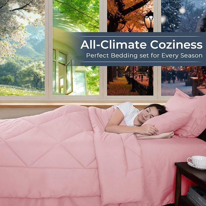 HEVUMYI Pink Twin Comforter Set - Image 3