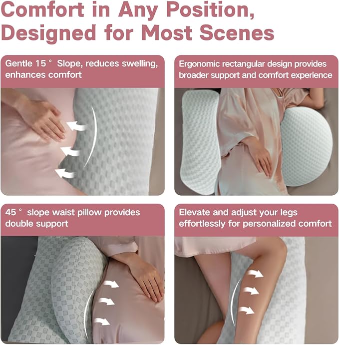 Pregnancy Pillow, SEEDNUR Full Body Maternity Pillow Support - Image 3