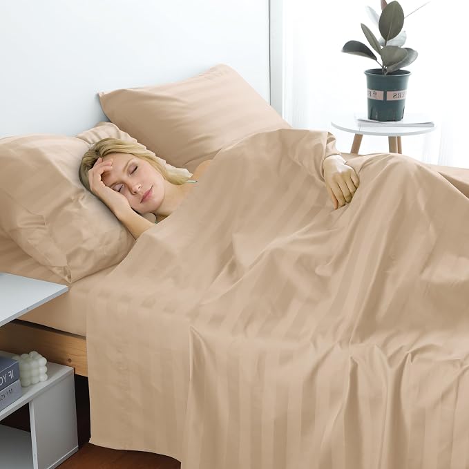 Cotton Twin Flat Sheet Only, 600 Thread Count 100% Egyptian Cotton Top Sheet - Image 6