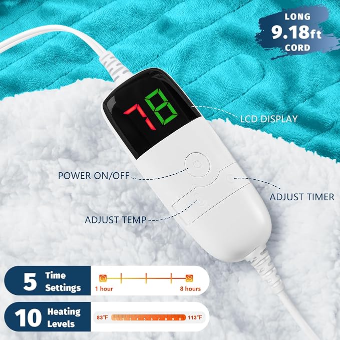 BOMOVA Heated Electric Blanket Full Size - Image 2