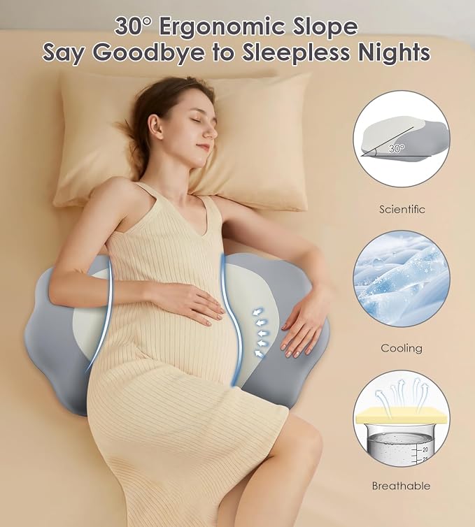 Memory Foam Pregnancy Pillows for Sleeping, Side Sleeper Maternity Pillow - Image 5