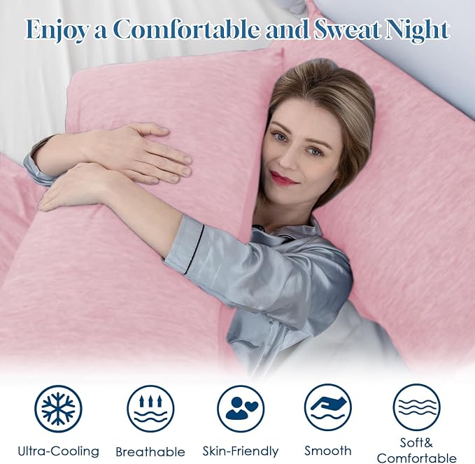 CHOSHOME Cooling Pillow Cases Zipper Pillow Covers Q-Max > 0.45 Zippered - Image 4