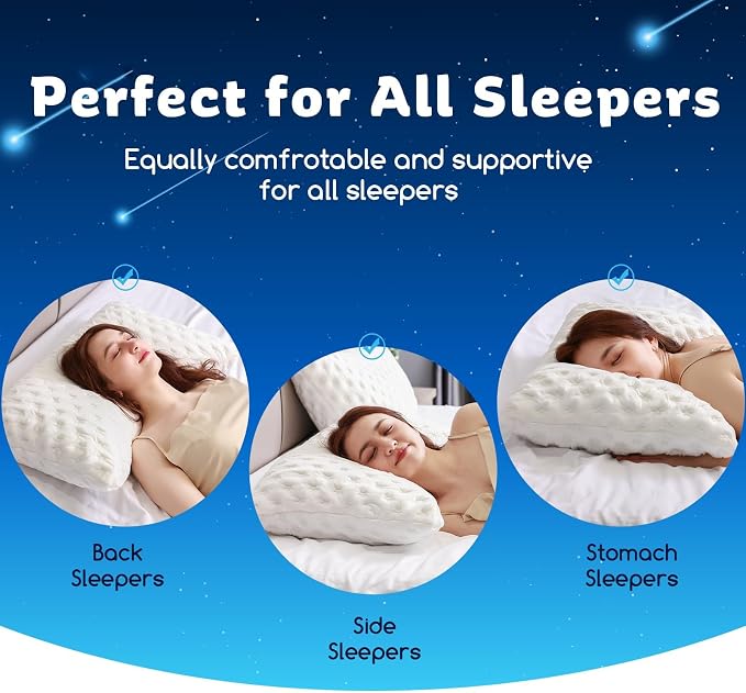 Cooling Side Sleeper Pillow for Adults, Firm Bed Pillow for Side Sleepers Neck - Image 3