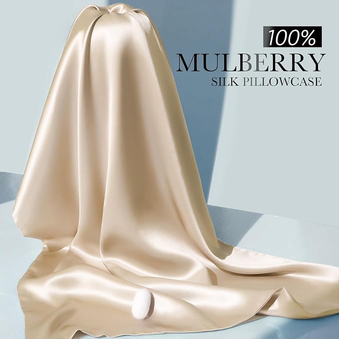 100% Mulberry Silk Pillowcase for Hair and Skin, 22 Momme Pure Natural Silk - Image 4