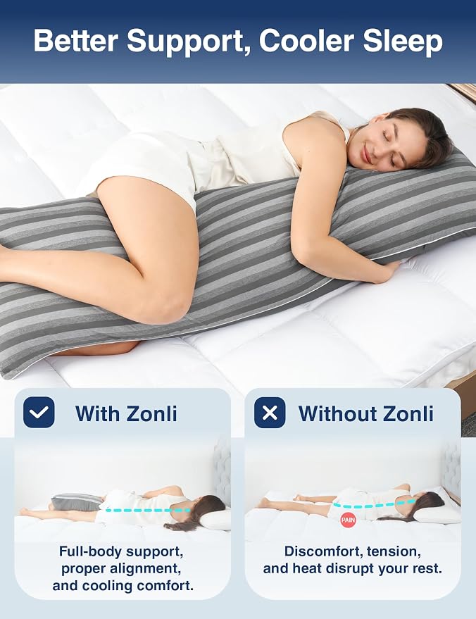 ZonLi Cooling Body Pillow for Adults, Long Pillow - Image 5