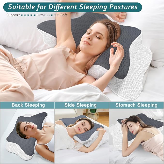 CHxxy Cervical Pillow for Neck Pain Relief, Memory Foam Pillows, Ergonomic - Image 4