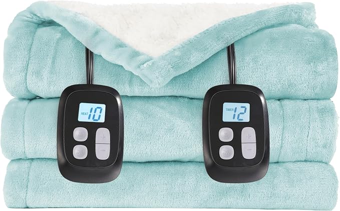 LaffyLo Electric Heated Blanket Queen Size 84 x 90, Dual Control, Fast Heating - Image 6