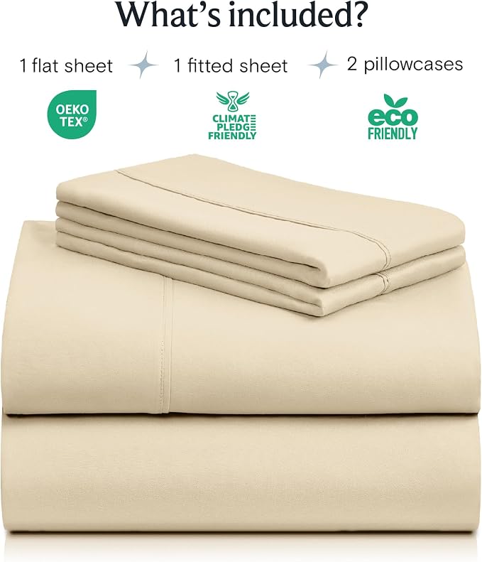 LuxClub 4 PC Full Size Sheet Set Deep Pockets 18" Wrinkle Free Cooling Sheets - Image 2