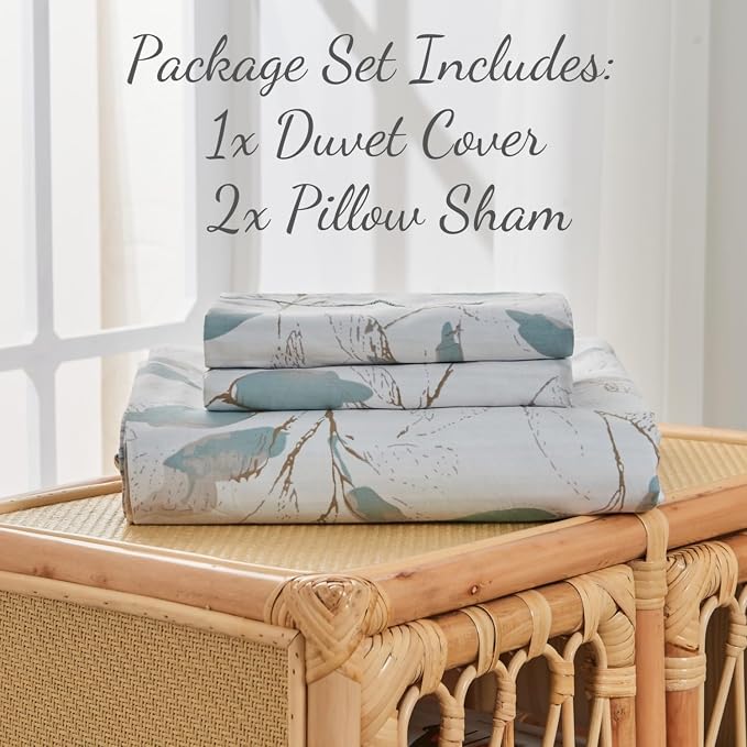 OAITE Duvet Cover Set Queen Size Floral Pattern 500 Thread Count Ultra Soft - Image 8