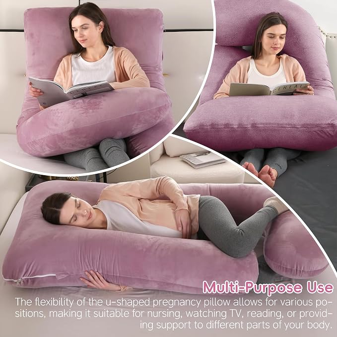 U-Shaped Pregnancy Pillow for Sleeping, Full Body Support for Back, HIPS & - Image 6