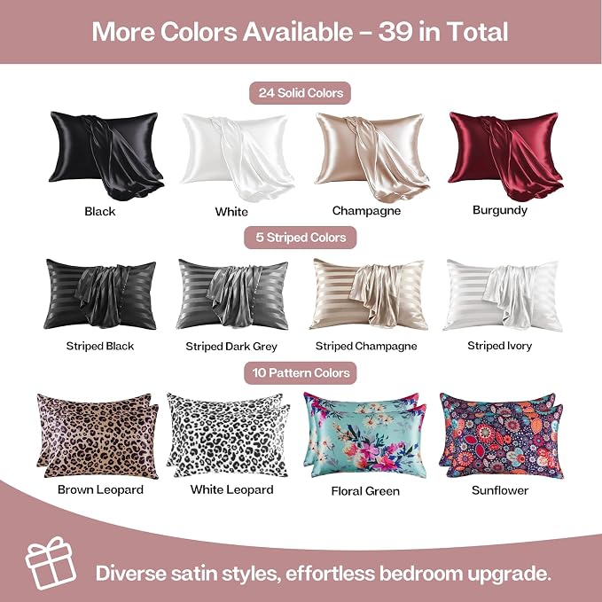 MR&HM Satin Pillowcase for Hair and Skin, Silk Satin Pillowcase 2 Pack - Image 7