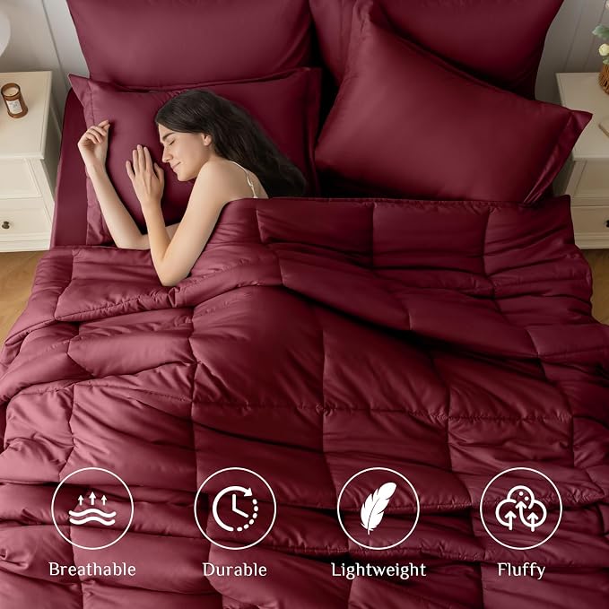 JOLLYVOGUE Full Comforter Set, Ultra-Soft Bed in a Bag Full Size 7 Pieces - Image 2