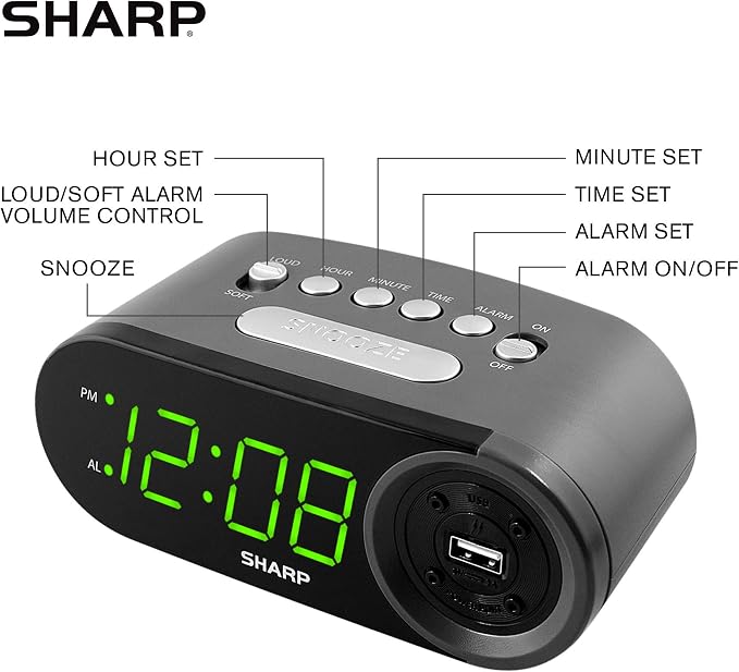Sharp Digital Easy to Read Alarm Clock - Image 4