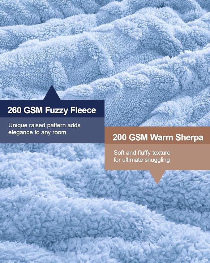 Super Fuzzy Soft Sherpa Fleece Weighted Blanket, 15 lbs Dual Sided Fluffy Heavy - Image 4