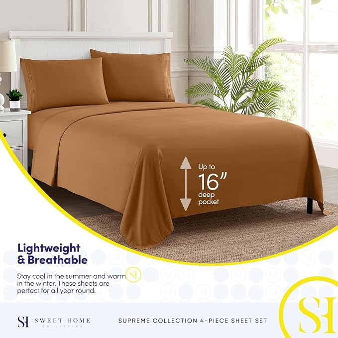 Twin Sheets - Breathable Luxury Sheets - 1800 Supreme Collection Extra Soft - Image 3