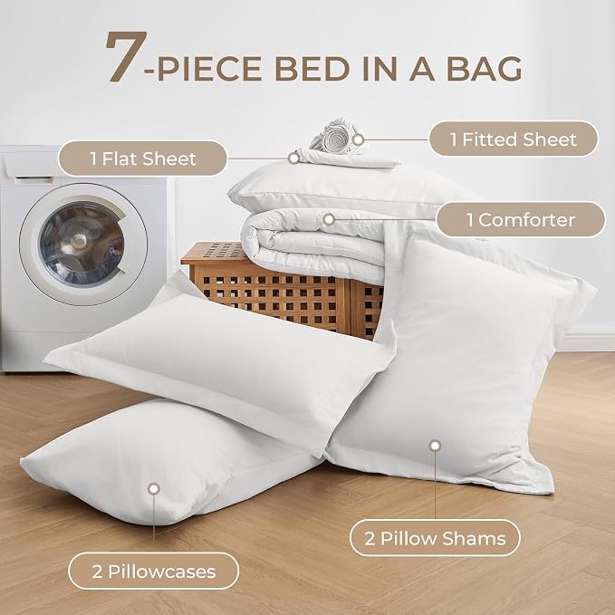 Sasttie Oversized King Comforter Set, 7 Pieces Reversible Bed in a Bag - Image 6