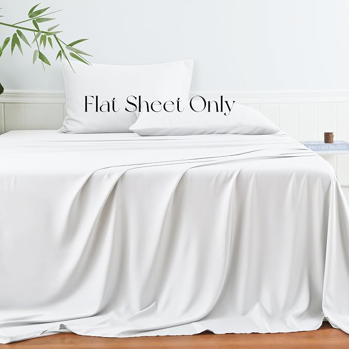 Bamboo Viscose Flat Sheets Only, 400 Thread Count Sateen Weave Twin Size Flat - Image 2