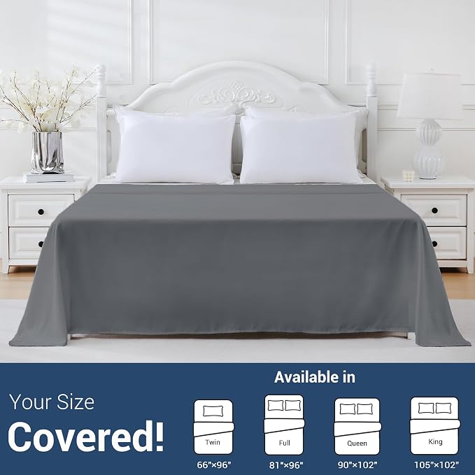 Bulk King Flat Sheets Only, 6 Pack Quick Sort Top Bed Sheet, Color-Coded Label - Image 5