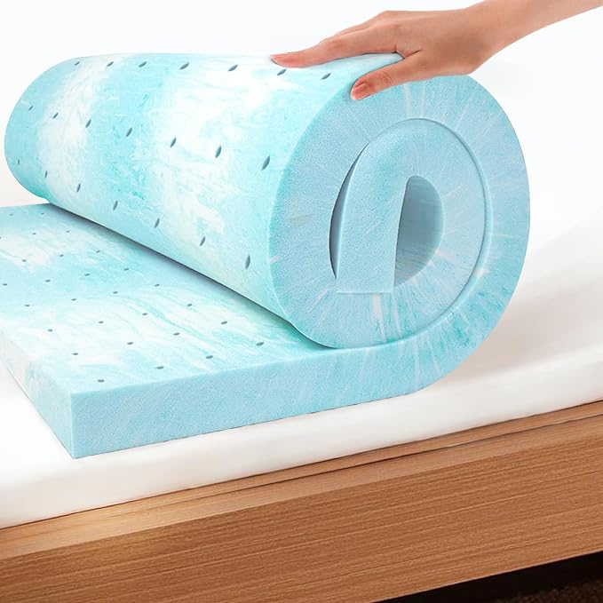 EGO Topper 4 Inch King Memory Foam Mattress Topper, Gel Foam Mattress Topper by MLILY