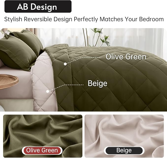 MUXHOMO 5 Pieces Twin Comforter Set, Reversible Bed in a Bag Twin Size - Image 3