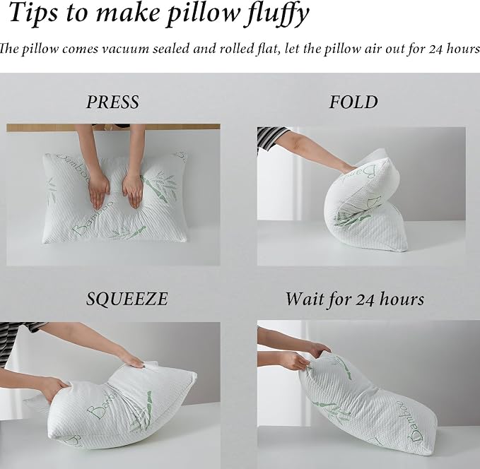 HOXXME Single Memory Foam Pillows King Size Set of 1, Cooling Rayon Pillow - Image 5