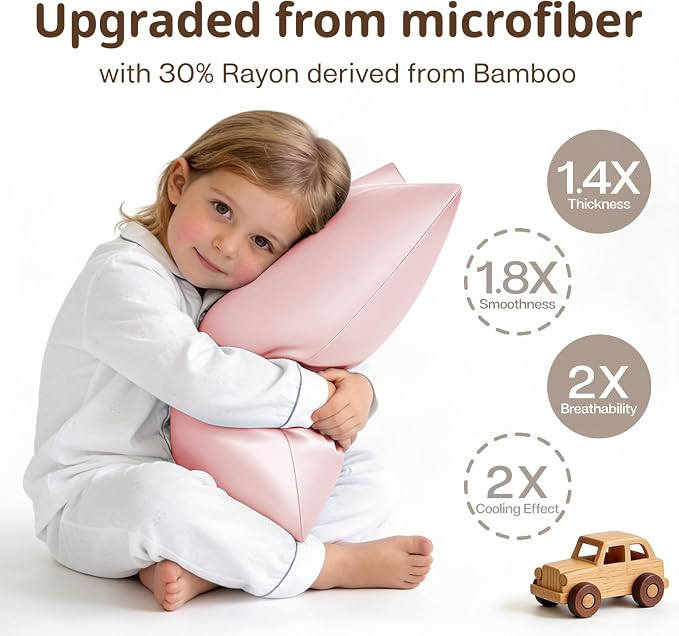 MR&HM Breathable Toddler Pillowcase 13"x18" Travel Pillow Case Set of 2 - Image 3