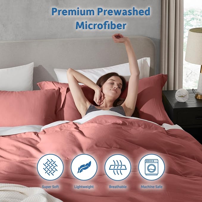 Nestl Pink Clay Duvet Cover Queen Size - Image 6